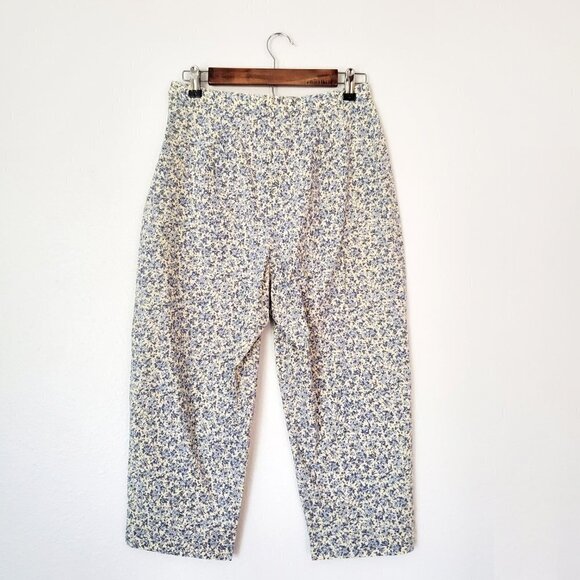 Vintage Pedal Pusher High Rise Pants, Crop Pants, Floral Cottagecore - Picture 6 of 7